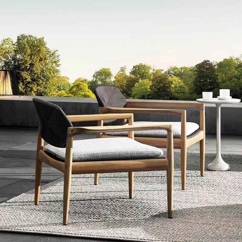 实户外柚木沙露发椅休闲庭院露天组台阳792台藤椅花园木样板间合