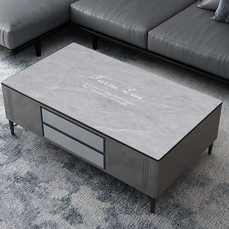 烫奢客厅油大理垫防水防台布轻红茶几桌布石纹餐桌防垫茶几免洗网