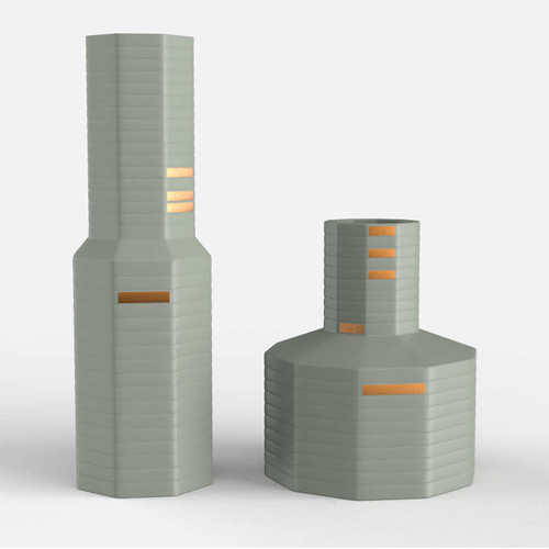 厂家直销现代轻奢金简约几何形陶瓷花瓶设计师软装样板房饰品摆件