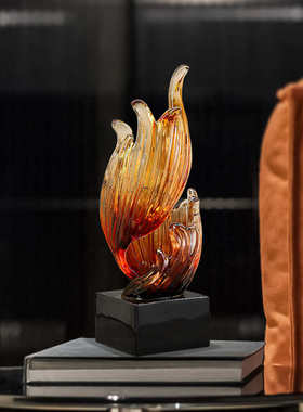 风生水起入户玄关钥匙收纳装饰摆件高档客厅桌面置物酒柜琉璃摆设