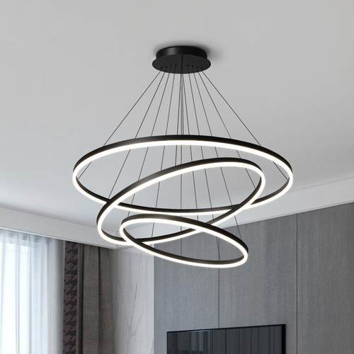 厅吊805简约大气家用极简复客式别墅厅吊灯创意大环形楼梯餐灯厅