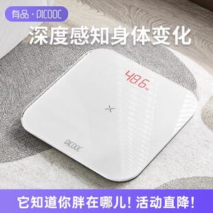 有品体脂秤智能精准家用充电体重计专业健身级电子秤男女生体脂称