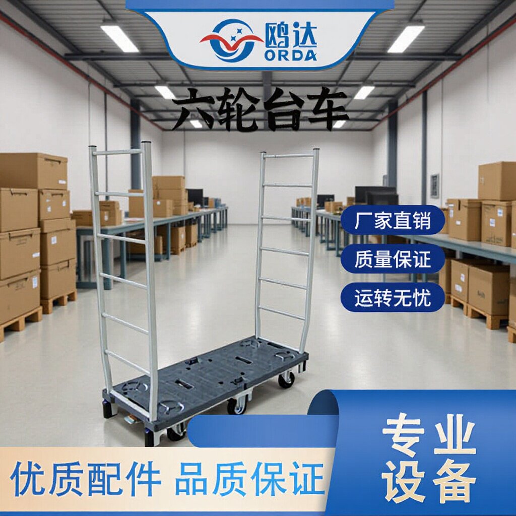 鸥达物流拣货理货车六轮台车周转车推车装卸车手推车B2款厂家供应