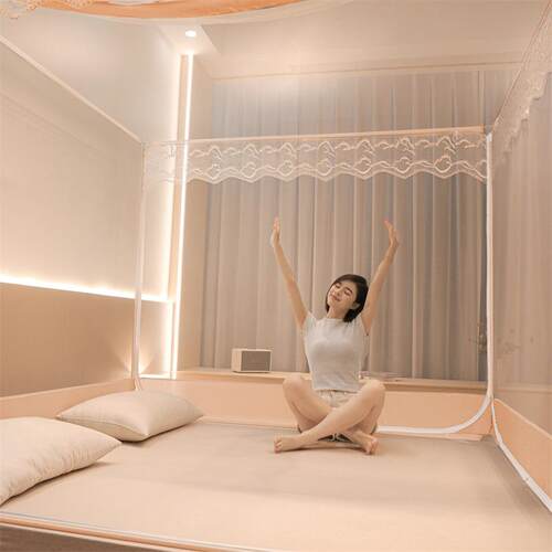 安蒙古包防免蚊支架家用加密bl001加厚床波浪款学生儿装童简约型