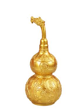 宏达全黄铜龙凤呈祥铜葫芦玄关浮雕龙头葫芦铜器摆件