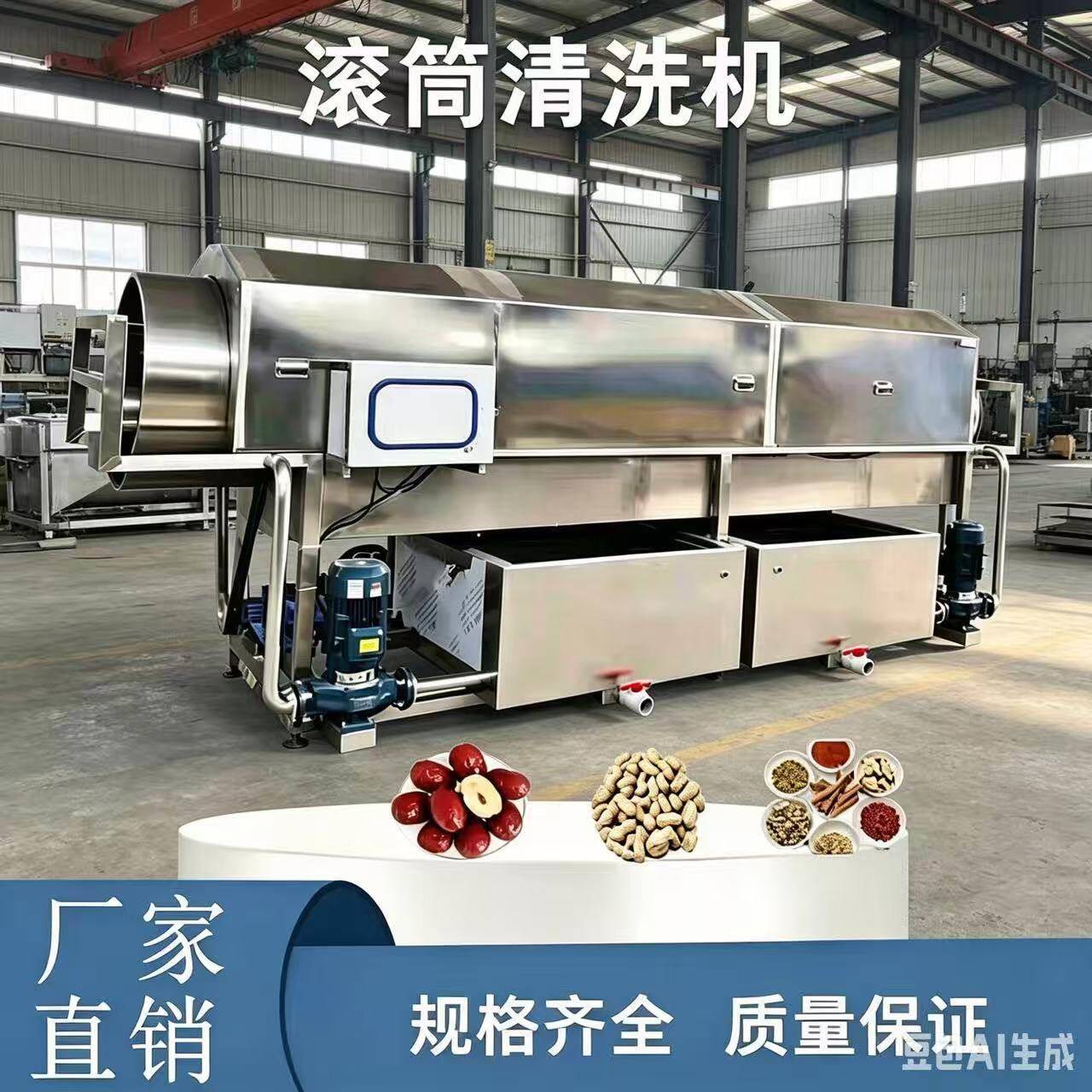 全自动滚筒清洗机材红薯花生水果清洗设备压喷淋清洗机设备