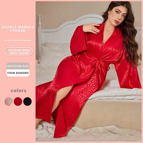 Sleeping Robe Season Thin Home Clothes Pajama Cardigan Tie