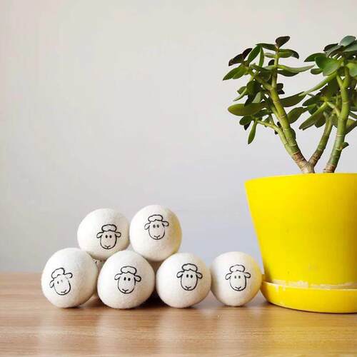 1/3/6PCS Wool Dryer Balls Fabric Virgin Reusable Softener La