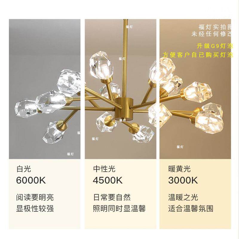 2023升级15头18头高定版全铜轻奢客厅吊灯北欧时尚卧室LED灯具