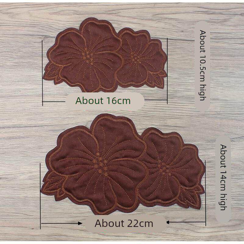 羽绒服大面积补丁贴床单布贴花朵刺绣高级感高端新型自粘免缝修覆