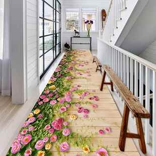 可擦一抹净皮革地垫阳台厨房防水防滑进门垫子走廊过道地毯易打理