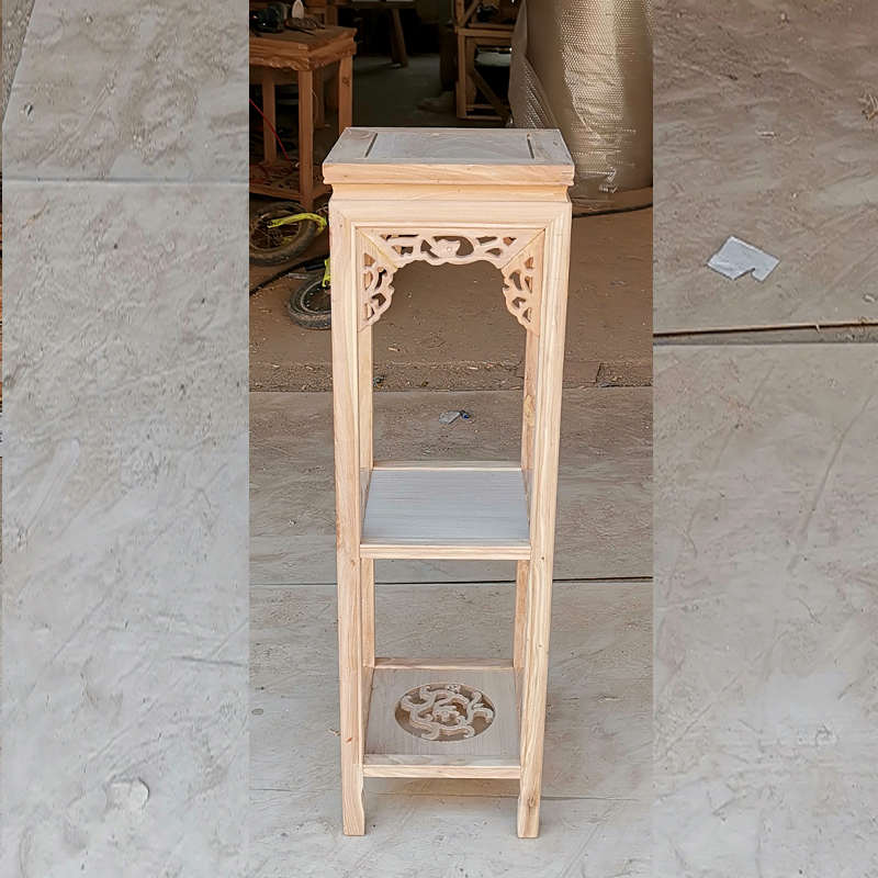 实木花架客厅榆木落地盆景小架子多层木质家用室内吊兰置物架