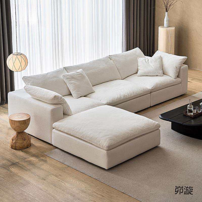 3云沙发客厅现代简约奶油风单双人棉麻小户型布艺2026新款单