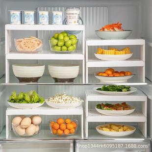 冰箱内部分层置物架橱柜隔层隔板冰柜放剩菜碗盘调料厨房收纳神器