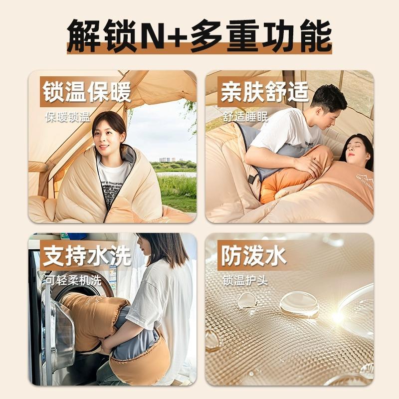室Updown睡成GVC人季加厚防袋寒户外露营冬四季通用款车用单办公图片