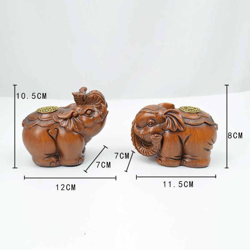 厂家树脂铜对象大象葫芦象吉象如意母防子吸6792水象象一对摆件新