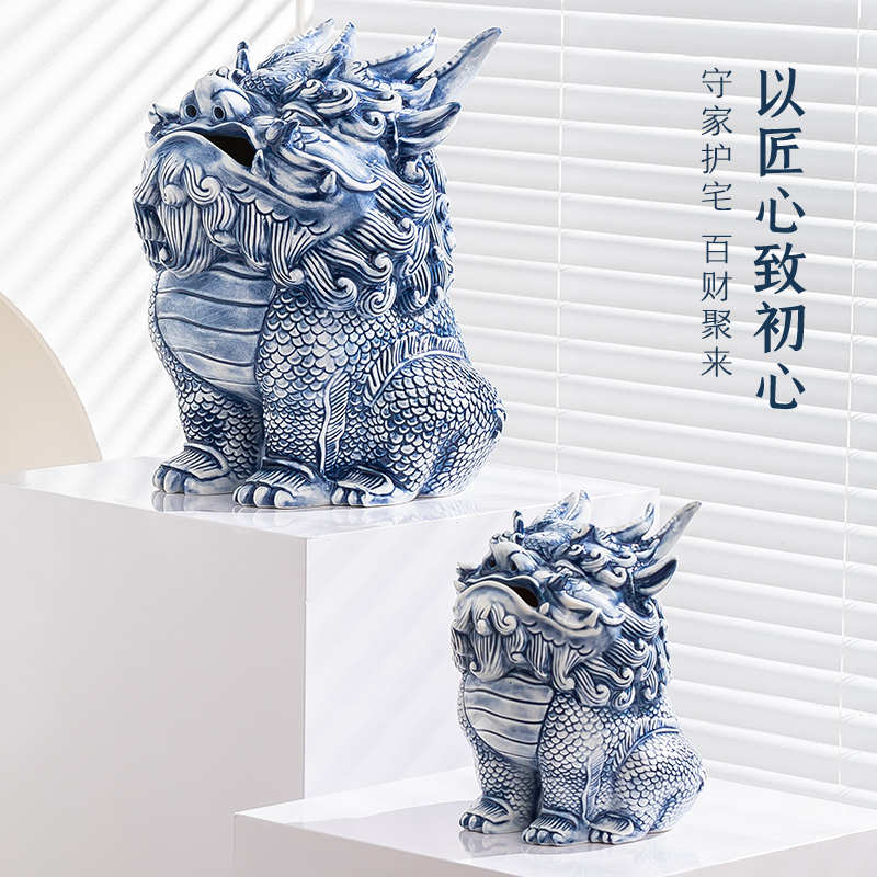 鬼迷日眼貔貅茶宠景德镇玄关装饰品招财创意茶具桌面香炉摆件客厅