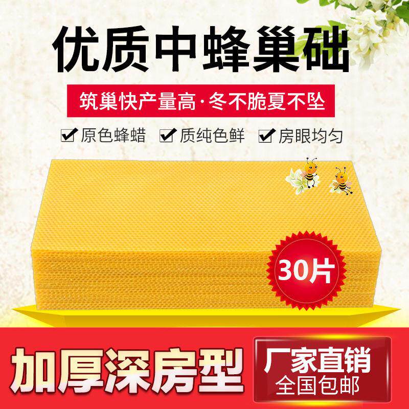 蜜蜂巢础中蜂蜂巢中锋中峰巢基蜂蜡蜡皮蜂脾巢脾巢框养蜂蜂箱工具