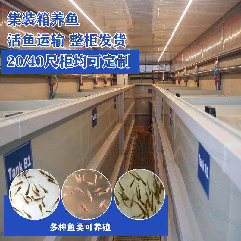 集装箱20/40尺柜配套水产养殖RAS系统一体机活鱼运输鱼池过滤设备