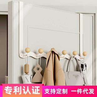 门后挂钩玄关挂衣钩卧室创意壁挂墙上挂衣架 免打孔铁艺原木波浪款