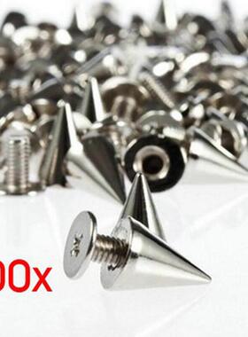 100pcs/set Silver Cone Studs And Spikes DIY Craft Cool Punk