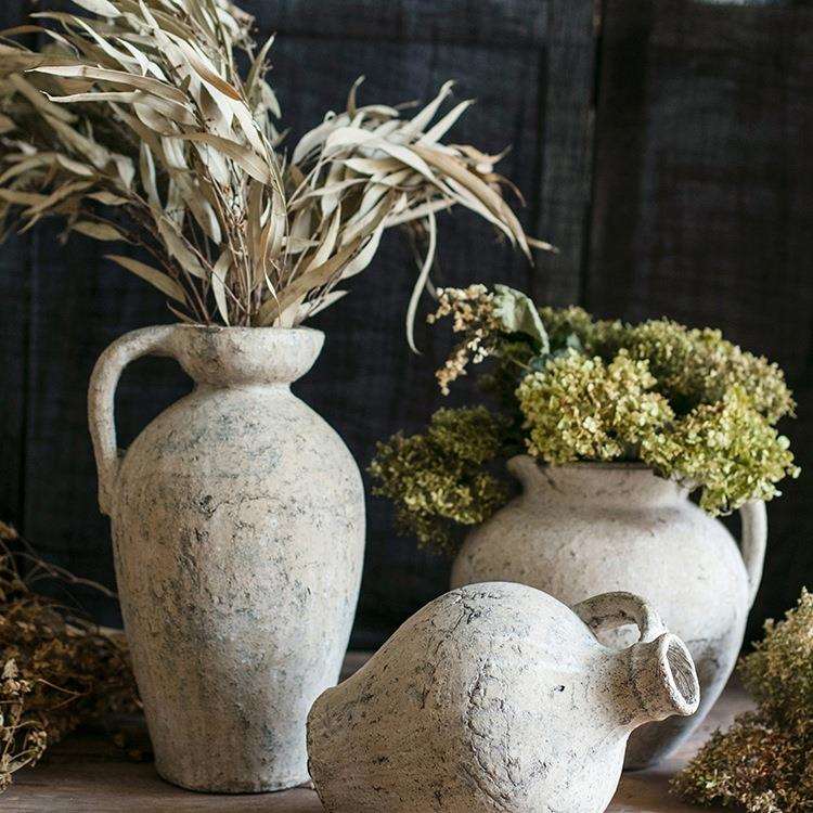 庞贝余晖系列复古手工艺术红陶土陶罐花瓶花器装饰器皿摆件