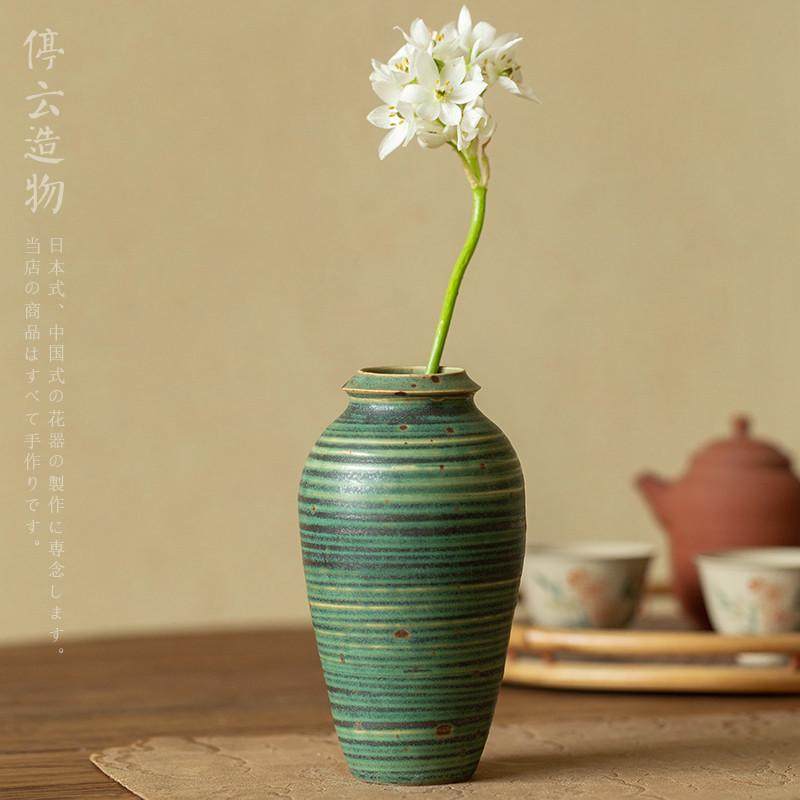 侘寂风粗陶花瓶景德镇手工陶罐复古陶瓷花器中式禅意插花日式摆件,家居饰品,花瓶,淘宝优惠券,粉丝福利购,淘宝优惠卷