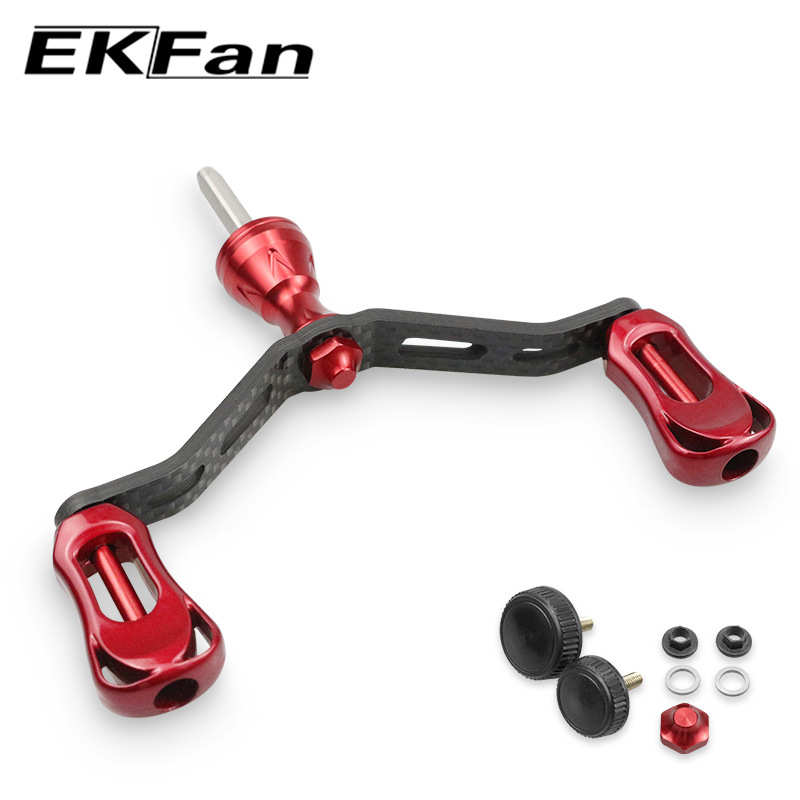 EKFan纺车轮摇把碳素鱿鱼双摇臂适合四角插入口S牌纺车轮路亚