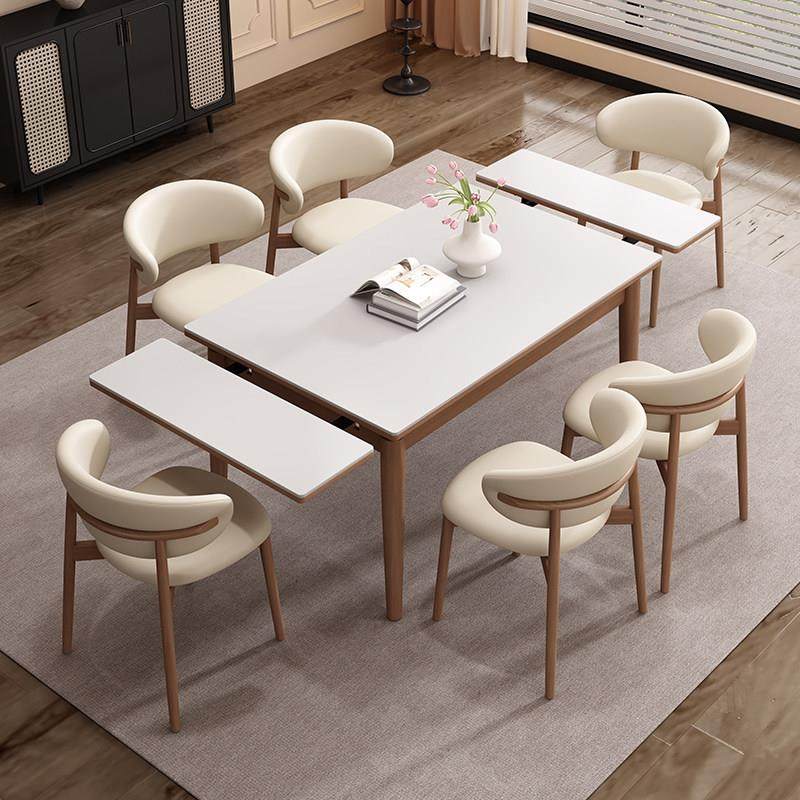 覆古风德利丰岩板可伸缩实木餐桌北欧小户型长方形胡桃色折叠餐桌,住宅家具,岩板餐桌,淘宝优惠券,粉丝福利购,淘宝优惠卷