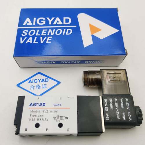 AIGYAD气动电磁阀4V210-08 4V210-06 4M210-08二位五通换向阀气阀
