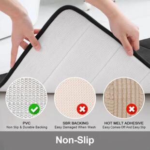 Bathroom Non slip Memory Absorbent Stripe Water Mac Sponge