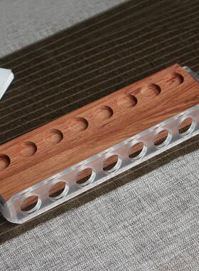 香筒展示架花梨木亚克力8孔香管陈列架沉檀线香筒支架托香道摆件