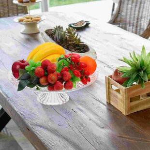 Set Food Crystal Plate Display Acrylic Stand Fruit Dessert