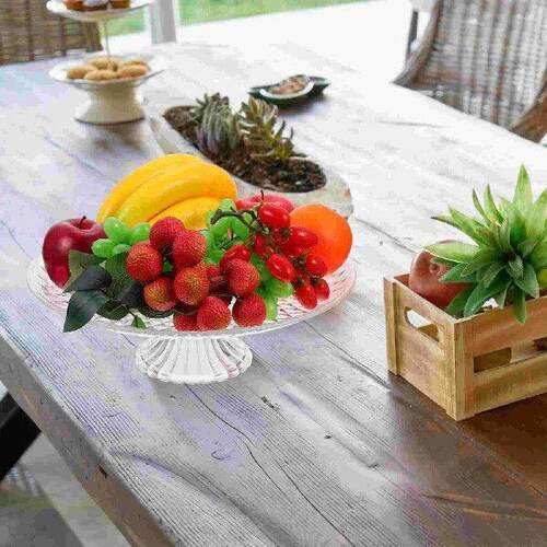 Crystal Fruit Plate Set Dessert Stand Display Acrylic Food