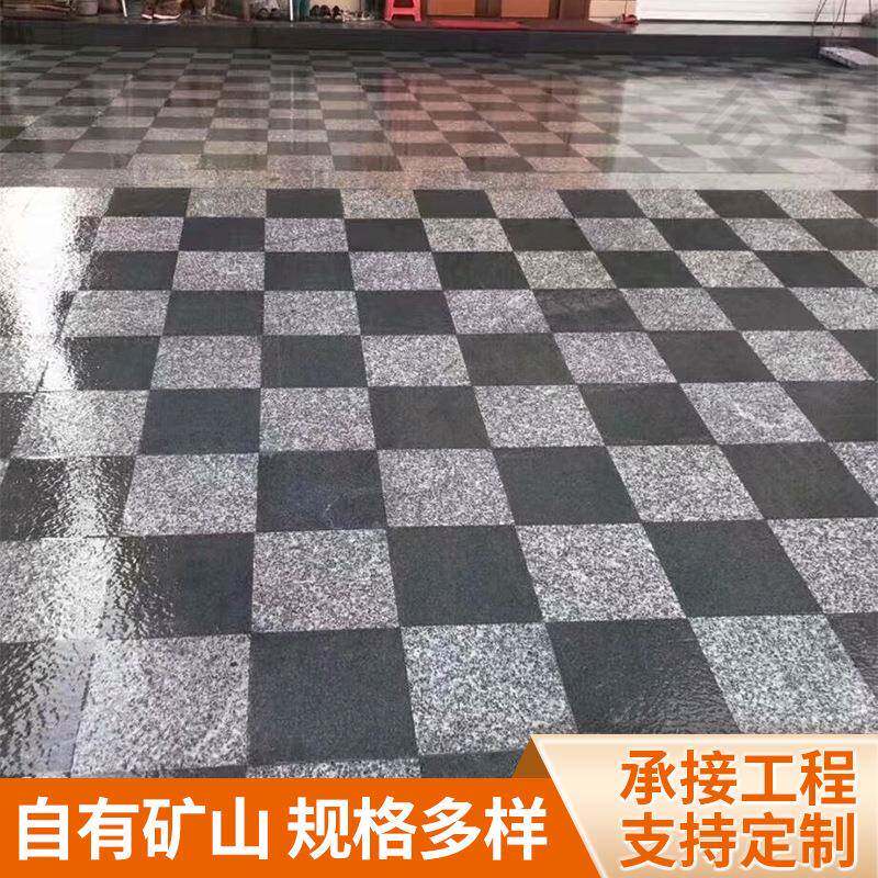 重庆厂家芝麻黑石材天然原色碑石光面花岗石用于公园广场梯步