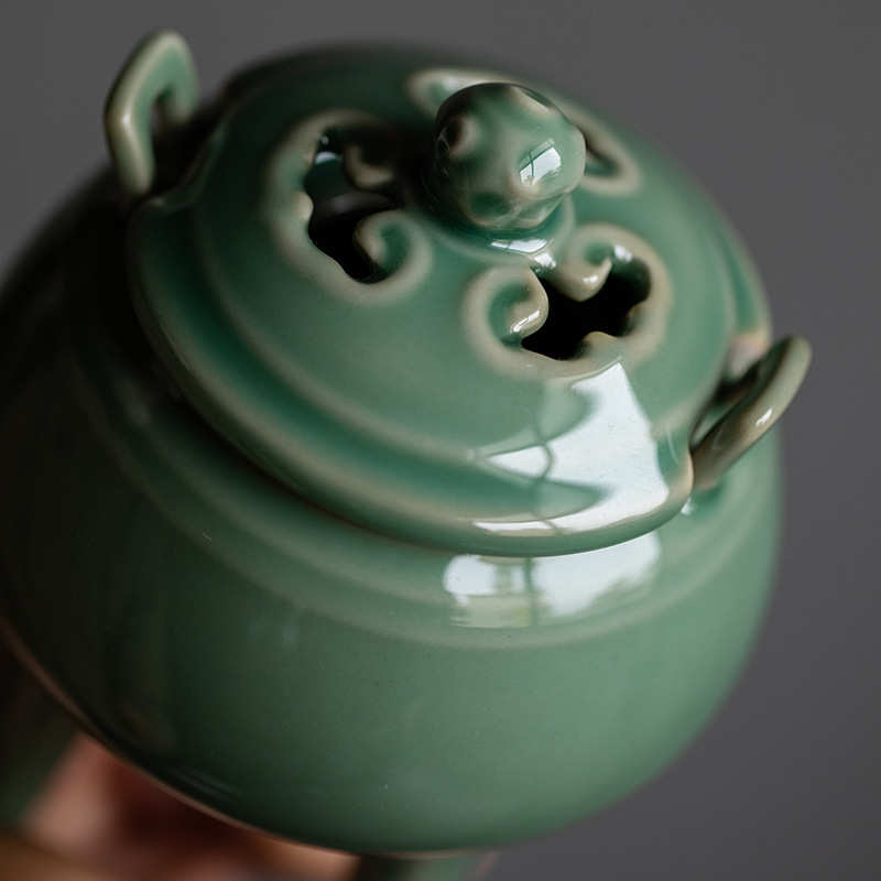 山鼎  陶瓷香炉功夫茶具茶桌摆件日式禅意香薰炉茶道配件高端香炉