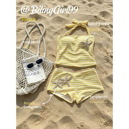 Starry Popy Striped Starfish Hanging Neck, Bareback, High
