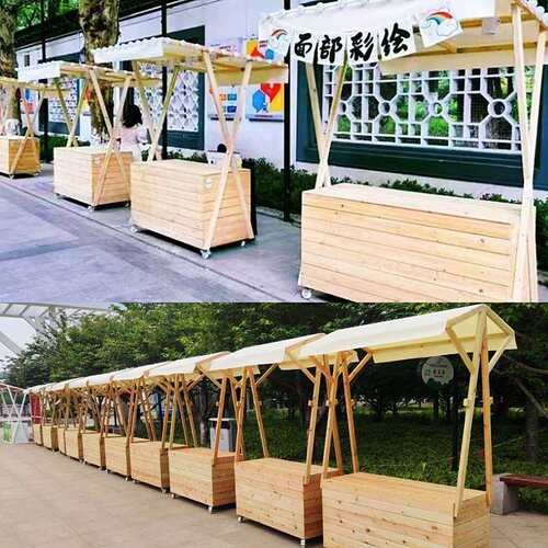 户外市集摊位活动夜集市架折叠木质装饰摆摊花车架棚架可移动