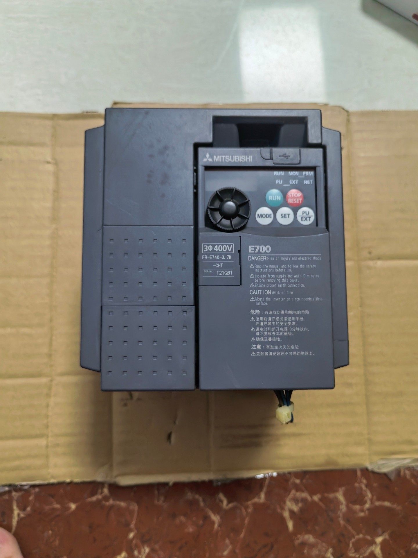 三菱变频器，FR-E740-3.7K-CHT，设备拆机，成色