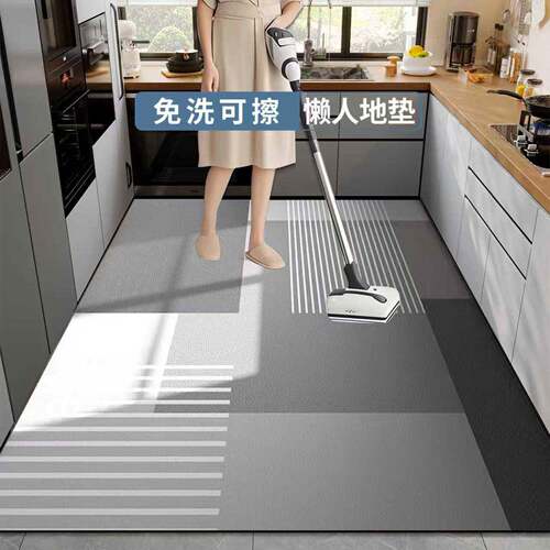 厨房地垫防滑防油脚垫防水免洗可擦pvc家用地毯门垫入户防滑垫子