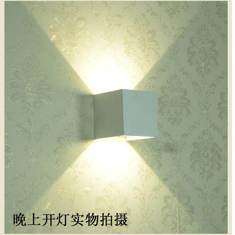 杰雯led壁灯卧室走廊灯过道现代简约创意方形工程灯可调光壁灯