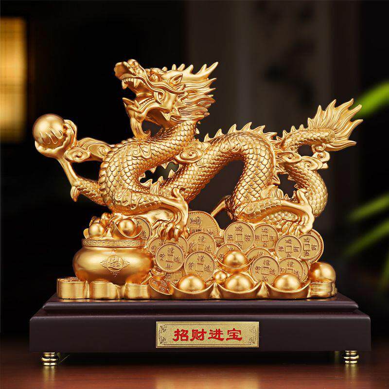 招米进宝龙摆件聚宝盆店铺开业乔迁商务礼品酒柜玄关办公桌装饰品