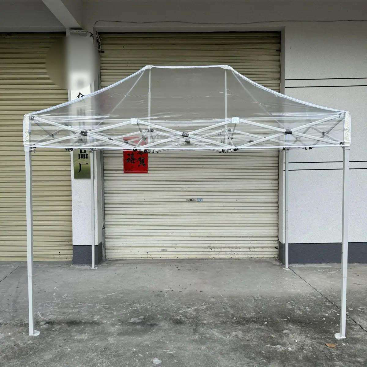 户外透明帐篷四脚折叠遮阳棚 阳光房花房 四脚摆摊大伞伸缩遮雨棚