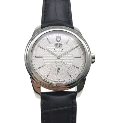 [9.8新]帝舵骏珏系列57000银布纹皮带自动机械男士手表二手正品