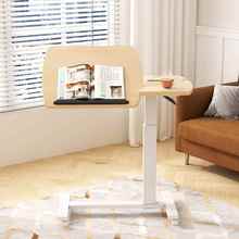 气动升降电脑桌家用折叠床边桌可移动读书学习书桌手动升降床边桌