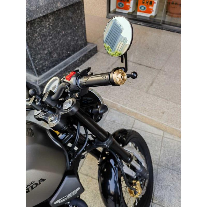 适用QJMOTO闪600改装车把后视镜追600 闪700复古手把镜反光端子镜
