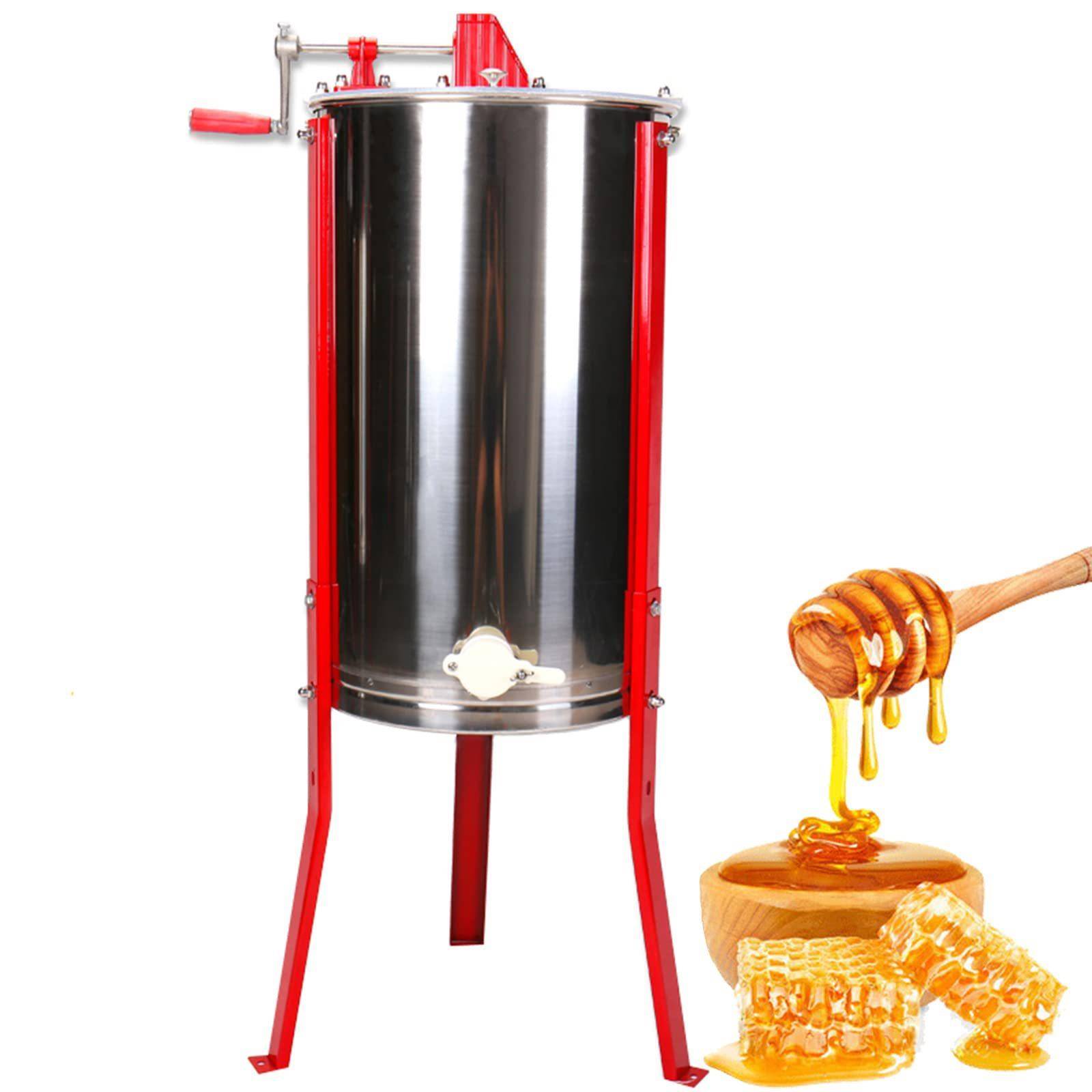 出口摇蜜机3框不锈钢手动红腿摇糖机带支架蜂蜜分离机取蜜机