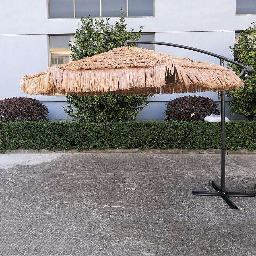 厂家直销户外遮阳伞夏威夷风情度假海滩茅草伞手摇PP草拉菲稻草伞