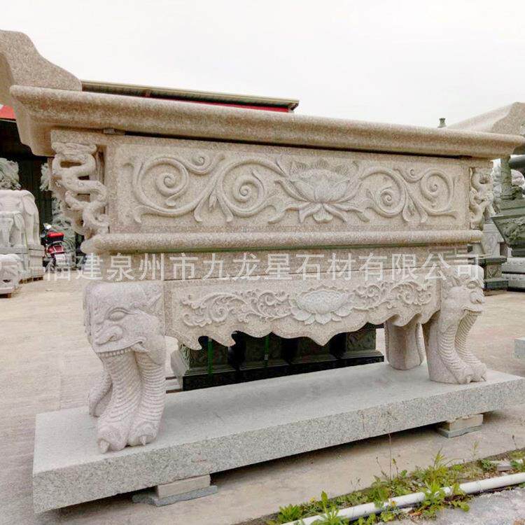 定制石雕供桌汉白玉神台青石供台墓地供奉摆件寺庙祠堂祭祀石桌