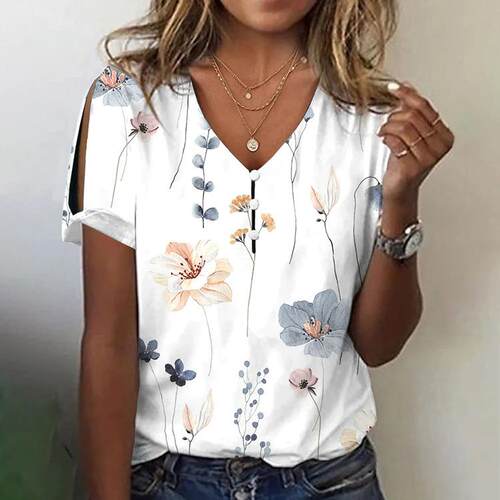 Women's collar short sleeved regular pullover women's top